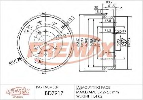 FREMAX BD-7917 Тормозной барабан для MAZDA PROCEED (Мазда Просид) FREMAX BD-7917 Тормозной барабан для MAZDA PROCEED (Мазда Просид)