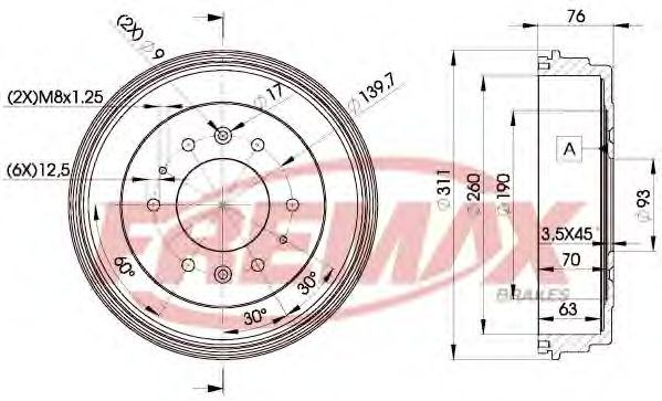 FREMAX BD-0006 Тормозной барабан для MAZDA PROCEED (Мазда Просид) FREMAX BD-0006 Тормозной барабан для MAZDA PROCEED (Мазда Просид)