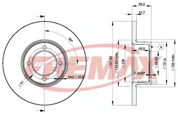 FREMAX BD-0751 Тормозной диск для OPEL MANTA B CC (Опель Манта б cc) FREMAX BD-0751 Тормозной диск для OPEL MANTA B CC (Опель Манта б cc)