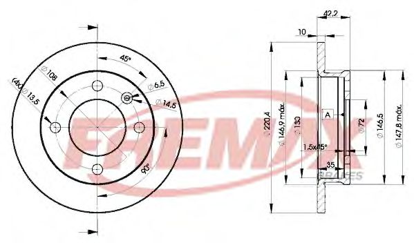FREMAX BD-1991 Тормозной диск для FORD FIESTA (Форд Фиэста) FREMAX BD-1991 Тормозной диск для FORD FIESTA (Форд Фиэста)