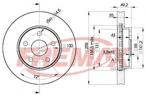 FREMAX BD-2047 Тормозной диск для TOYOTA CARINA E (Тойота/тоета Карина е) FREMAX BD-2047 Тормозной диск для TOYOTA CARINA E (Тойота/тоета Карина е)