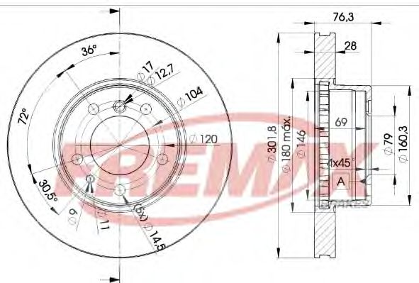 FREMAX BD-2215 Тормозной диск для BMW 7 (Бмв 7) FREMAX BD-2215 Тормозной диск для BMW 7 (Бмв 7)
