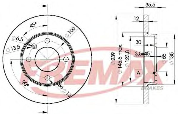 FREMAX BD-3300 Тормозной диск для AUDI 80 (Ауди 80) FREMAX BD-3300 Тормозной диск для AUDI 80 (Ауди 80)