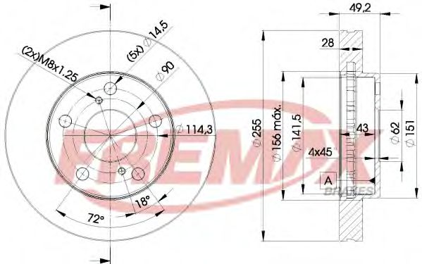 FREMAX BD-3302 Тормозной диск для TOYOTA PICNIC (Тойота/тоета Пикник) FREMAX BD-3302 Тормозной диск для TOYOTA PICNIC (Тойота/тоета Пикник)
