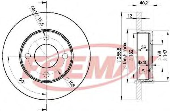 FREMAX BD-3632 Тормозной диск для AUDI 100 (Ауди 100) FREMAX BD-3632 Тормозной диск для AUDI 100 (Ауди 100)