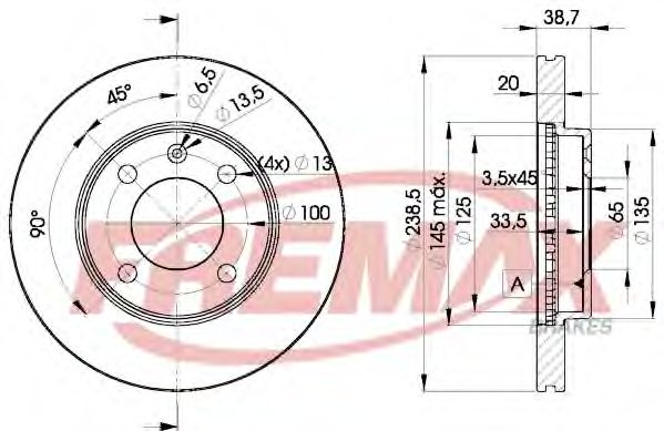 FREMAX BD-3975 Тормозной диск для AUDI 80 (Ауди 80) FREMAX BD-3975 Тормозной диск для AUDI 80 (Ауди 80)