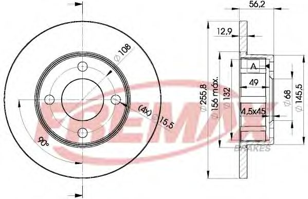 FREMAX BD-4012 Тормозной диск для AUDI 90 (Ауди 90) FREMAX BD-4012 Тормозной диск для AUDI 90 (Ауди 90)