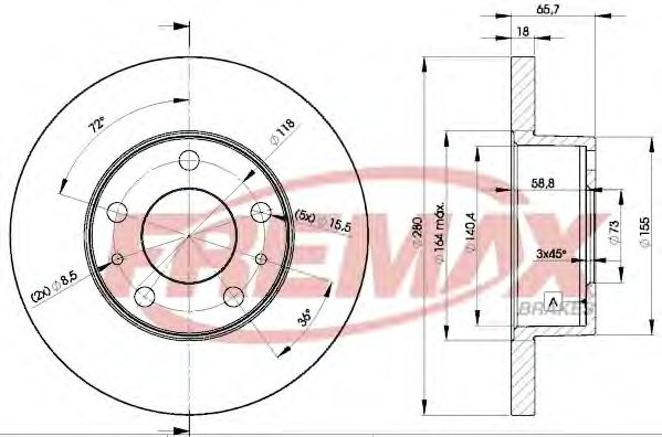 FREMAX BD-4680 Тормозной диск для CITROËN JUMPER (CитроËн Жумпэр) FREMAX BD-4680 Тормозной диск для CITROËN JUMPER (CитроËн Жумпэр)