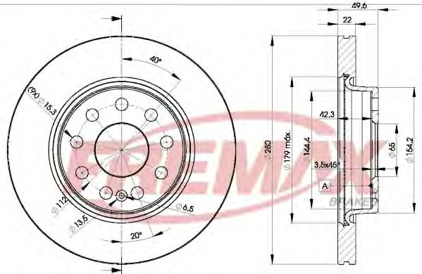 FREMAX BD-5614 Тормозной диск для SEAT (Сеат) FREMAX BD-5614 Тормозной диск для SEAT (Сеат)