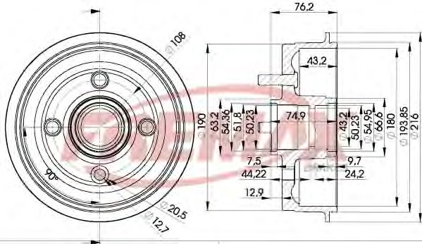 FREMAX BD-6629 Тормозной барабан для FORD FIESTA V (Форд Фиеста 5) FREMAX BD-6629 Тормозной барабан для FORD FIESTA V (Форд Фиеста 5)