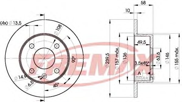 FREMAX BD-7291 Тормозной диск для FORD ORION II (Форд Орион 2) FREMAX BD-7291 Тормозной диск для FORD ORION II (Форд Орион 2)