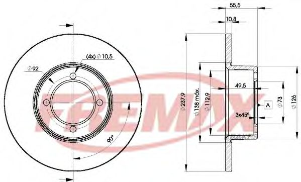 FREMAX BD-7739 Тормозной диск для OPEL OLYMPIA A (Опель Олъмпиа а) FREMAX BD-7739 Тормозной диск для OPEL OLYMPIA A (Опель Олъмпиа а)