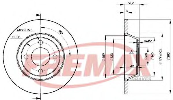 FREMAX BD-8014 Тормозной диск для AUDI 90 (Ауди 90) FREMAX BD-8014 Тормозной диск для AUDI 90 (Ауди 90)