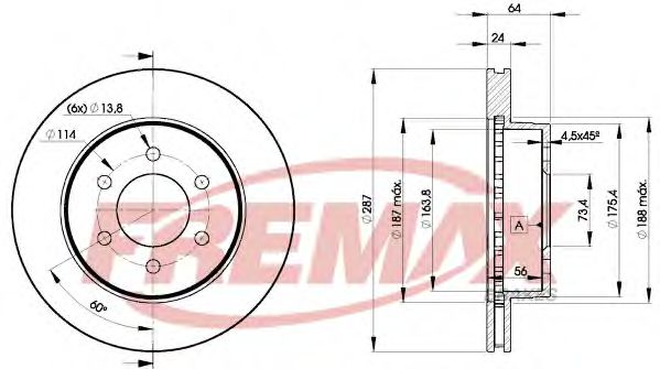 FREMAX BD-9208 Тормозной диск для DODGE DAKOTA (Додж Дакота) FREMAX BD-9208 Тормозной диск для DODGE DAKOTA (Додж Дакота)