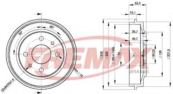 FREMAX BD-9680 Тормозной барабан для FIAT STRADA II (Фиат Страда 2) FREMAX BD-9680 Тормозной барабан для FIAT STRADA II (Фиат Страда 2)