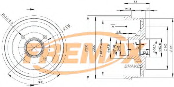 FREMAX BD-3030 Тормозной барабан для RENAULT 9 (Рено 9) FREMAX BD-3030 Тормозной барабан для RENAULT 9 (Рено 9)