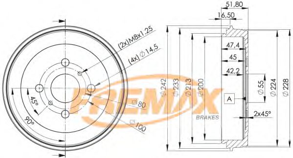 FREMAX BD-4445 Тормозной барабан для TOYOTA PRIUS (Тойота/тоета Приус) FREMAX BD-4445 Тормозной барабан для TOYOTA PRIUS (Тойота/тоета Приус)