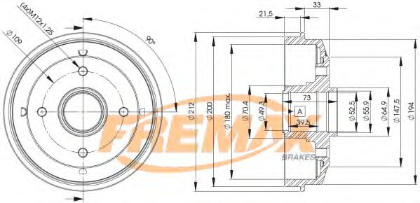 FREMAX BD-4725 Тормозной барабан для PEUGEOT 205 II (Пежо 205 2) FREMAX BD-4725 Тормозной барабан для PEUGEOT 205 II (Пежо 205 2)