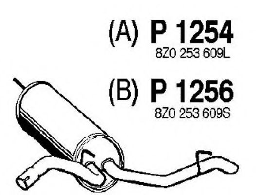 FENNO P1254 Глушитель выхлопных газов конечный для AUDI A2 (Ауди А2) FENNO P1254 Глушитель выхлопных газов конечный для AUDI A2 (Ауди А2)