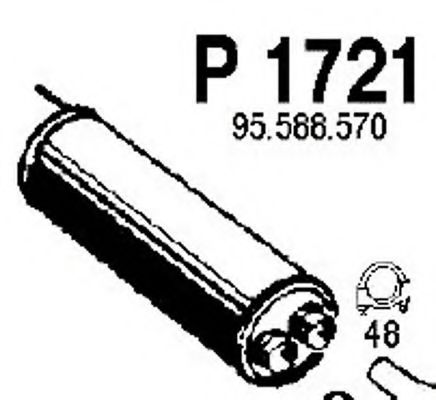 FENNO P1721 Средний глушитель выхлопных газов для CITROëN (Cитроëн) FENNO P1721 Средний глушитель выхлопных газов для CITROëN (Cитроëн)