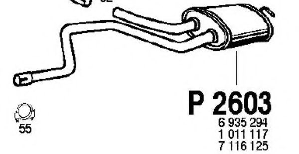 FENNO P2603 Глушитель выхлопных газов конечный для FORD (Форд) FENNO P2603 Глушитель выхлопных газов конечный для FORD (Форд)