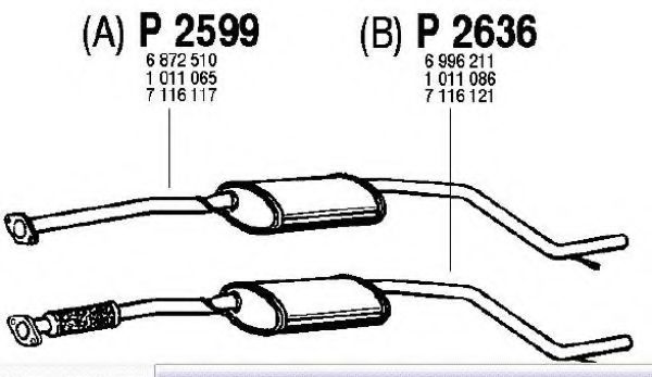 FENNO P2636 Средний глушитель выхлопных газов для FORD MONDEO (Форд Мондэо) FENNO P2636 Средний глушитель выхлопных газов для FORD MONDEO (Форд Мондэо)