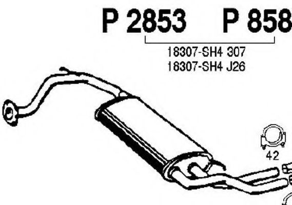 FENNO P2853 Глушитель выхлопных газов конечный для HONDA CRX II (Хонда Cрх 2) FENNO P2853 Глушитель выхлопных газов конечный для HONDA CRX II (Хонда Cрх 2)