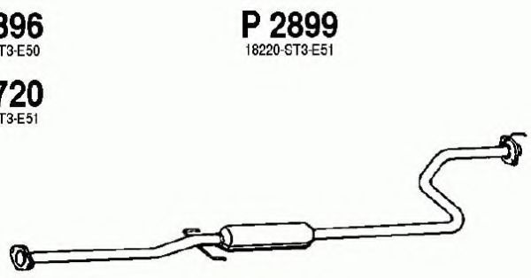 FENNO P2899 Средний глушитель выхлопных газов для HONDA CIVIC VI (Хонда Цивик 6) FENNO P2899 Средний глушитель выхлопных газов для HONDA CIVIC VI (Хонда Цивик 6)