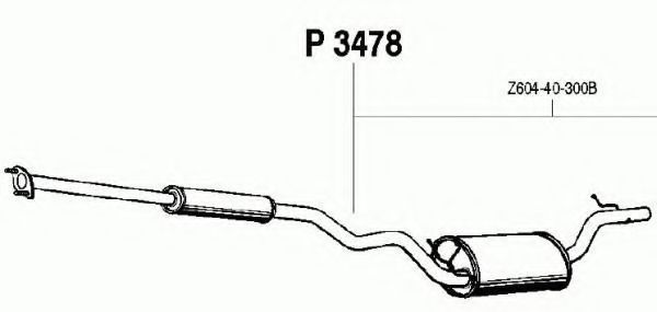 FENNO P3478 Средний глушитель выхлопных газов для MAZDA 3 (Мазда 3) FENNO P3478 Средний глушитель выхлопных газов для MAZDA 3 (Мазда 3)