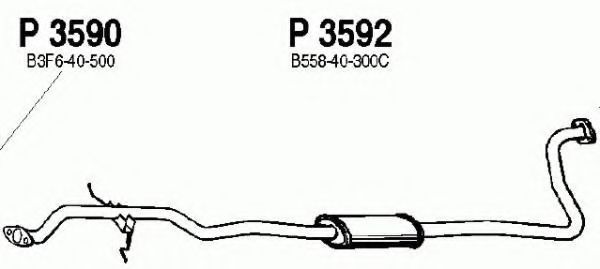 FENNO P3592 Средний глушитель выхлопных газов для MAZDA (Мазда) FENNO P3592 Средний глушитель выхлопных газов для MAZDA (Мазда)