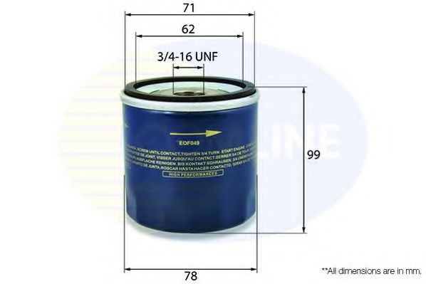 COMLINE EOF047 Масляный фильтр для VOLKSWAGEN (Фольксваген) COMLINE EOF047 Масляный фильтр для VOLKSWAGEN (Фольксваген)