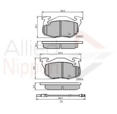 COMLINE ADB2258 Тормозные колодки для PEUGEOT 205 II (Пежо 205 2) COMLINE ADB2258 Тормозные колодки для PEUGEOT 205 II (Пежо 205 2)
