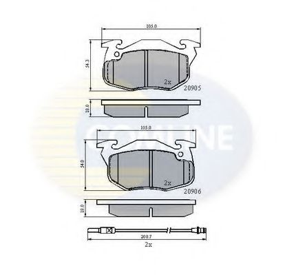 COMLINE CBP2258 Тормозные колодки для PEUGEOT 205 II (Пежо 205 2) COMLINE CBP2258 Тормозные колодки для PEUGEOT 205 II (Пежо 205 2)