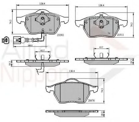 COMLINE ADB11111 Тормозные колодки для VOLKSWAGEN (Фольксваген) COMLINE ADB11111 Тормозные колодки для VOLKSWAGEN (Фольксваген)
