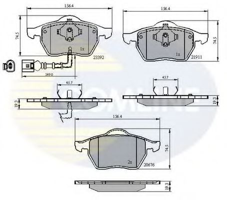 COMLINE CBP11111 Тормозные колодки для VOLKSWAGEN (Фольксваген) COMLINE CBP11111 Тормозные колодки для VOLKSWAGEN (Фольксваген)