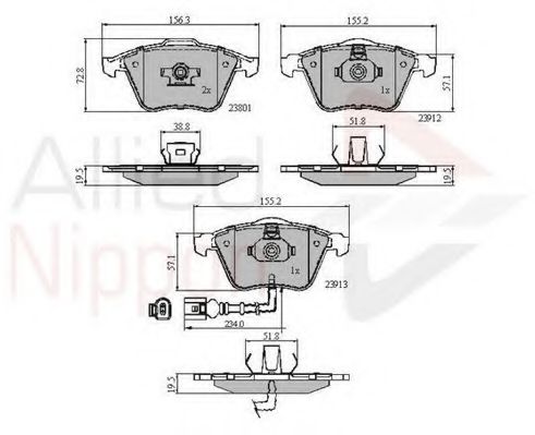 COMLINE ADB11628 Тормозные колодки для AUDI TT (Ауди Тт) COMLINE ADB11628 Тормозные колодки для AUDI TT (Ауди Тт)