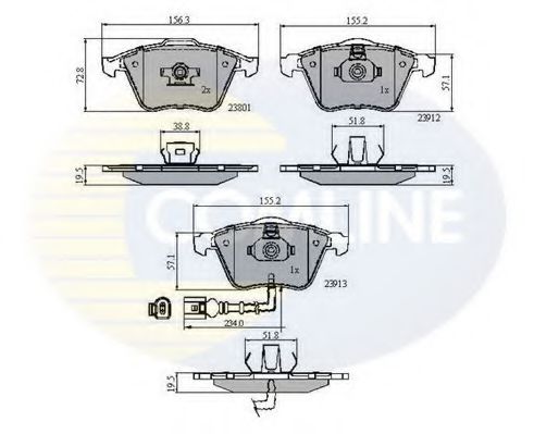 COMLINE CBP11628 Тормозные колодки для AUDI TT (Ауди Тт) COMLINE CBP11628 Тормозные колодки для AUDI TT (Ауди Тт)