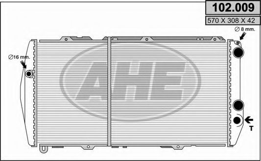 AHE 102.009 Радиатор, охлаждение двигателя для AUDI 100 (Ауди 100) AHE 102.009 Радиатор, охлаждение двигателя для AUDI 100 (Ауди 100)