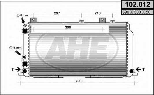 AHE 102.012 Радиатор, охлаждение двигателя для AUDI 80 (Ауди 80) AHE 102.012 Радиатор, охлаждение двигателя для AUDI 80 (Ауди 80)