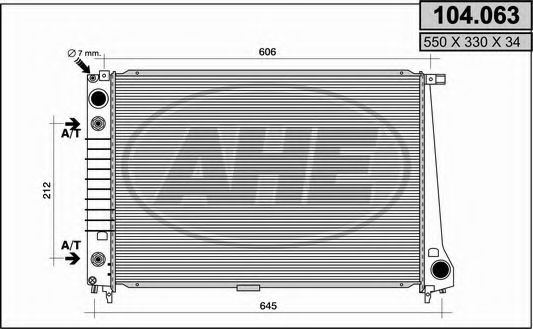 AHE 104.063 Радиатор, охлаждение двигателя для BMW 7 (Бмв 7) AHE 104.063 Радиатор, охлаждение двигателя для BMW 7 (Бмв 7)