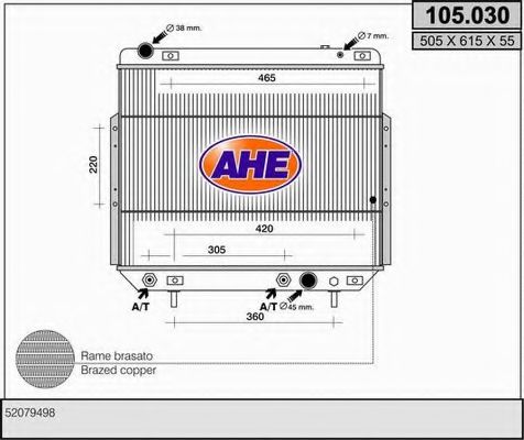 AHE 105.030 Радиатор, охлаждение двигателя 