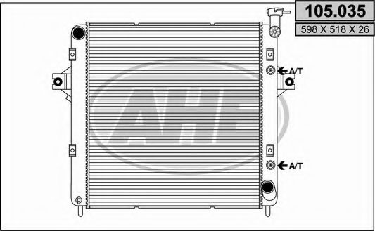 AHE 105.035 Радиатор, охлаждение двигателя 
