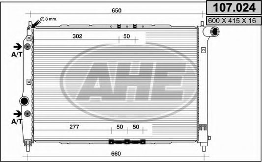 AHE 105.054 Радиатор, охлаждение двигателя 