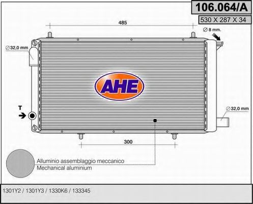 AHE 106.064/A Радиатор, охлаждение двигателя 