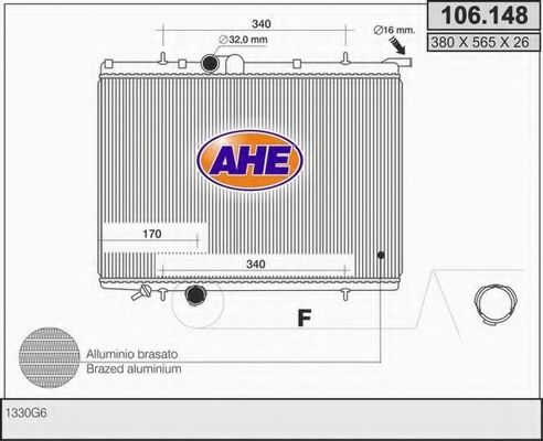 AHE 106.148 Радиатор, охлаждение двигателя 