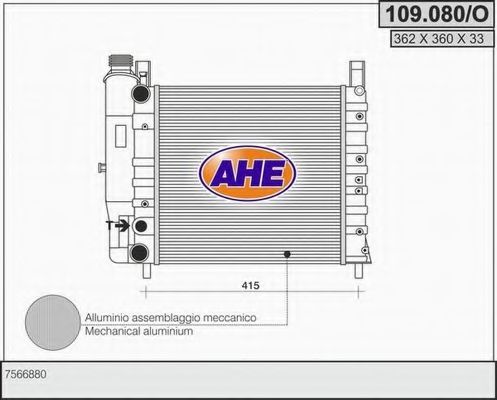 AHE 109.080/O Радиатор, охлаждение двигателя для FIAT STRADA II (Фиат Страда 2) AHE 109.080/O Радиатор, охлаждение двигателя для FIAT STRADA II (Фиат Страда 2)