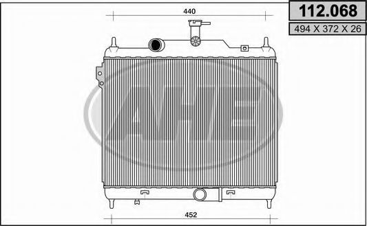 AHE 112.068 Радиатор, охлаждение двигателя для HYUNDAI GETZ (Хендай Гэтз) AHE 112.068 Радиатор, охлаждение двигателя для HYUNDAI GETZ (Хендай Гэтз)