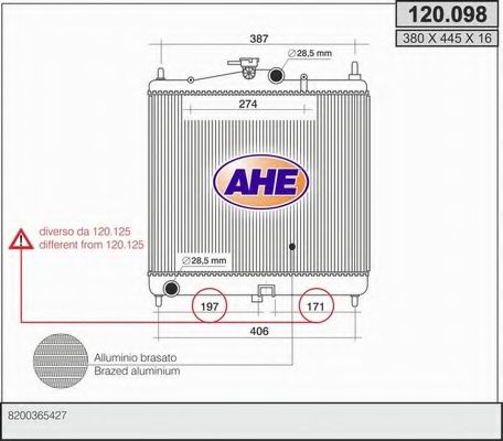 AHE 120.098 Радиатор, охлаждение двигателя для NISSAN MARCH III (Ниссан Марч 3) AHE 120.098 Радиатор, охлаждение двигателя для NISSAN MARCH III (Ниссан Марч 3)
