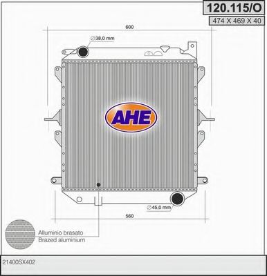 AHE 120.115/O Радиатор, охлаждение двигателя 