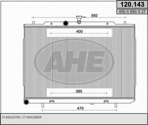 AHE 120.143 Радиатор, охлаждение двигателя 